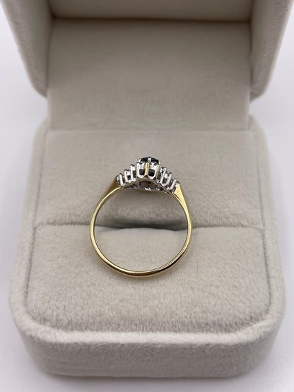 9ct gold sapphire and diamond ring