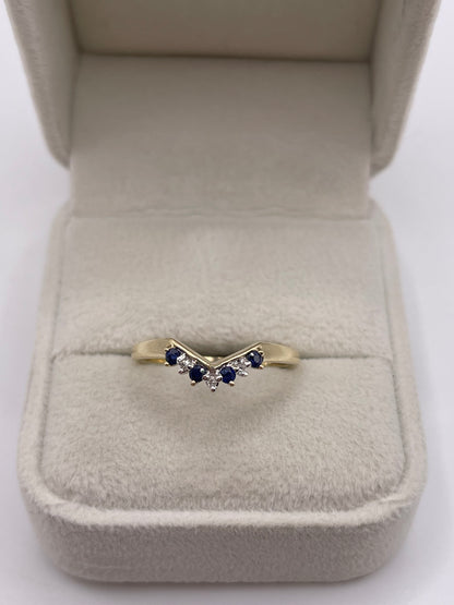 9ct gold sapphire and diamond ring
