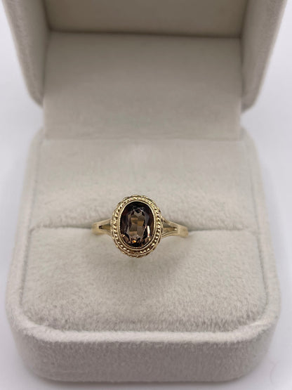9ct gold Smokey quartz ring