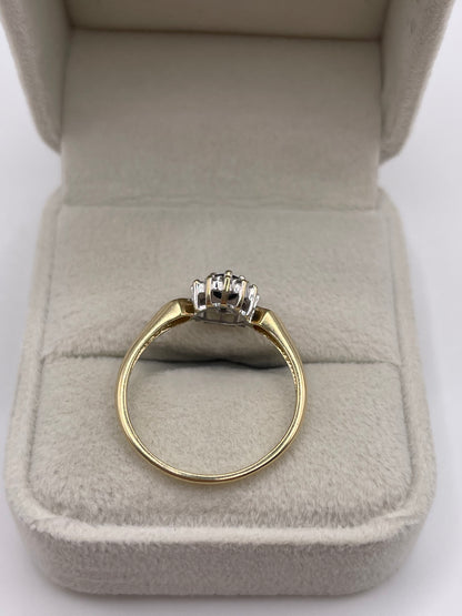 9ct gold sapphire and diamond ring