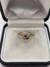 Load image into Gallery viewer, 9ct gold ruby and diamond ring
