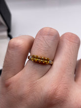 Load image into Gallery viewer, 9ct gold orange sapphire and diamond ring
