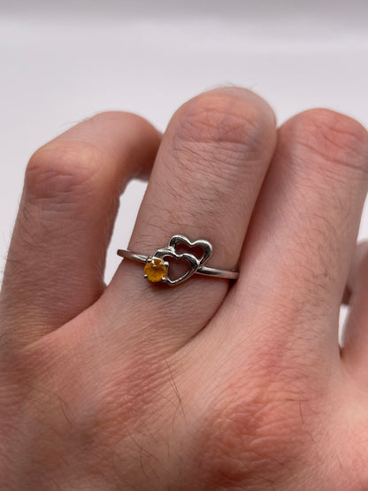 Silver sapphire ring