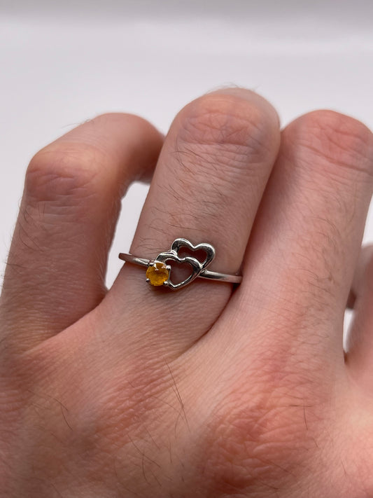 Silver sapphire ring