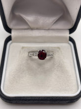 Load image into Gallery viewer, 14ct white gold ruby and diamond find
