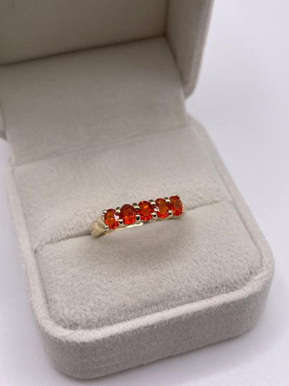 9ct gold fire opal ring