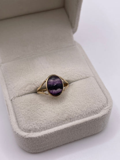 9ct gold blue John ring