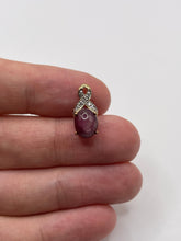 Load image into Gallery viewer, 9ct gold star ruby and diamond pendant
