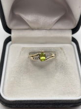 Load image into Gallery viewer, 9ct gold peridot and diamond ring
