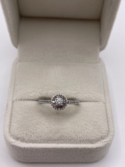 9ct white gold diamond cluster ring