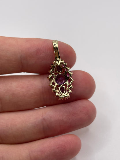 9ct gold amethyst and garnet pendant