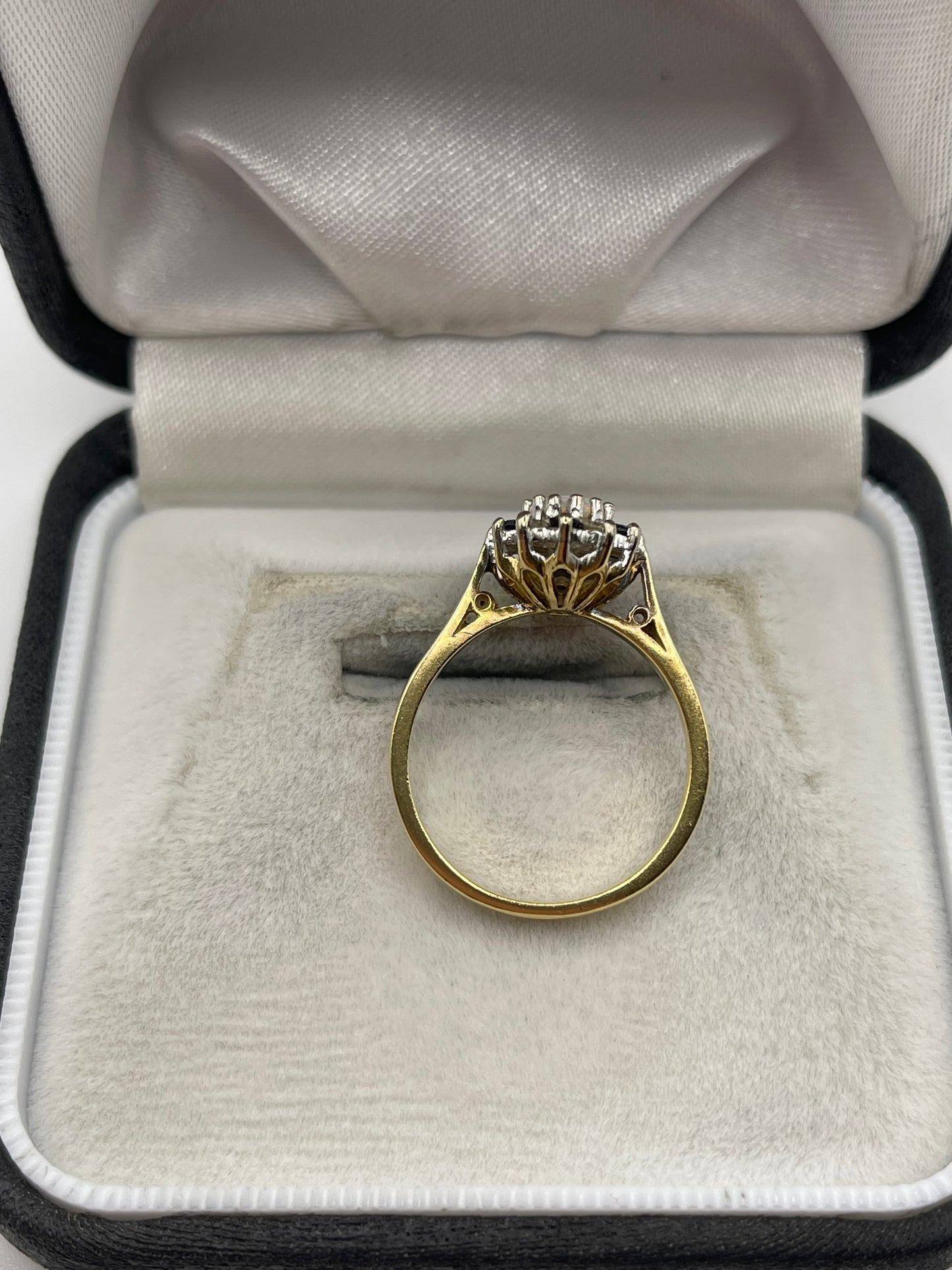 18ct gold opal, sapphire and diamond ring