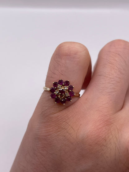 9ct gold ruby and diamond ring