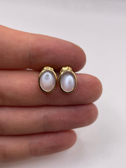 18ct gold moonstone earrings