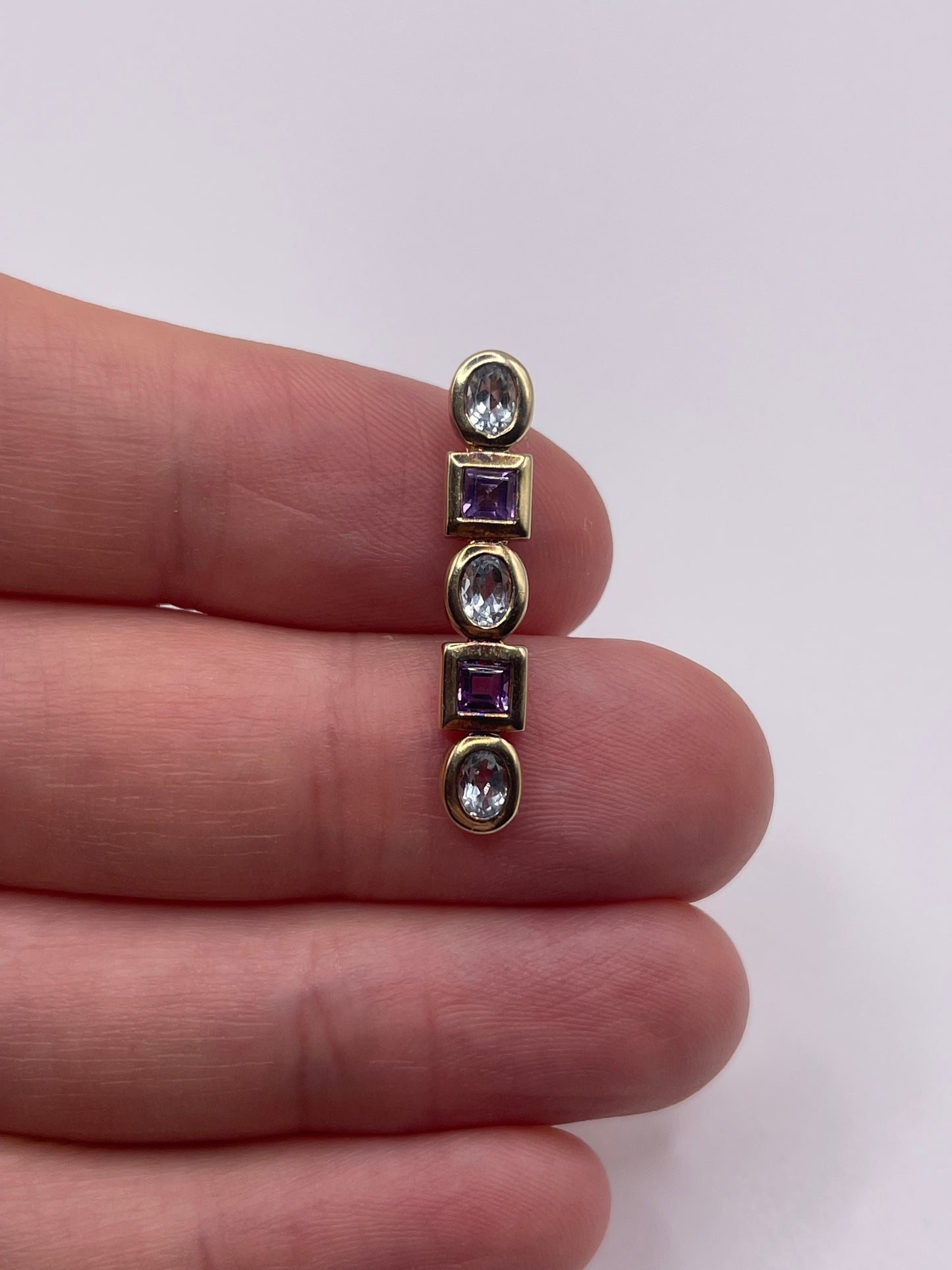 9ct gold amethyst and topaz pendant