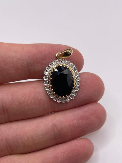 9ct gold sapphire and diamond pendant
