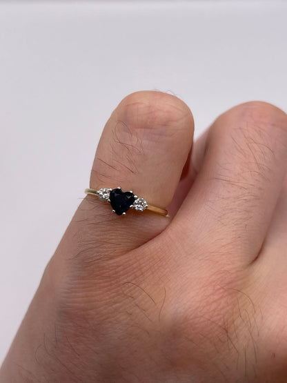 9ct gold sapphire and diamond ring