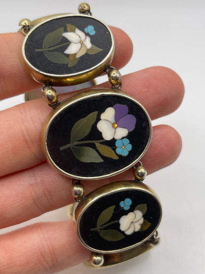 Silver gilt micro mosaic bracelet