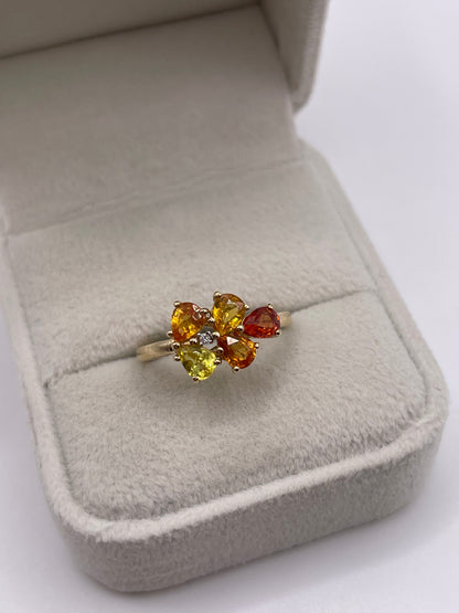 9ct gold sapphire and diamond ring