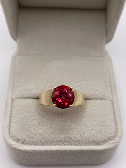 9ct gold cherry topaz ring