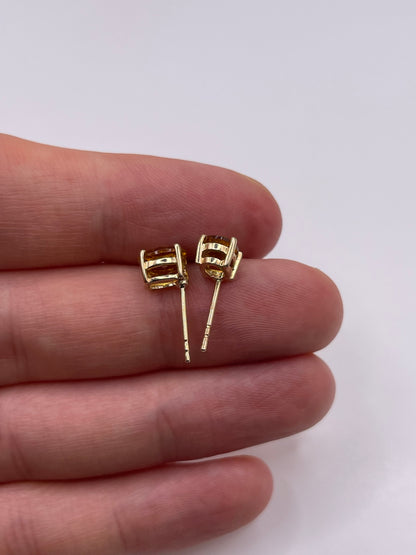9ct gold citrine earrings