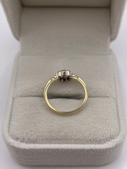 9ct gold diamond cluster ring