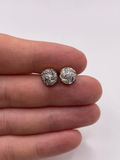 9ct gold diamond cluster earrings