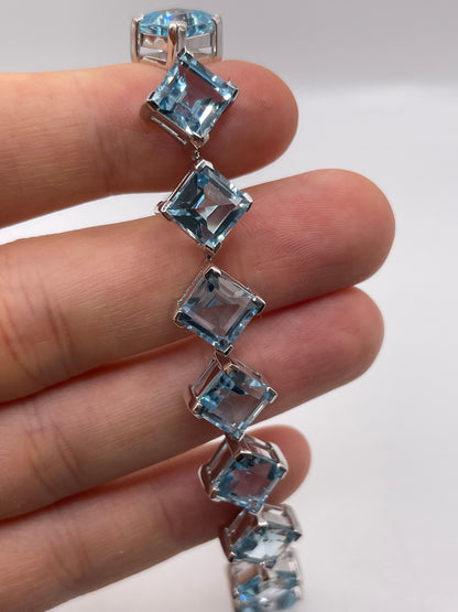 9ct white gold 47.7ct topaz bracelet