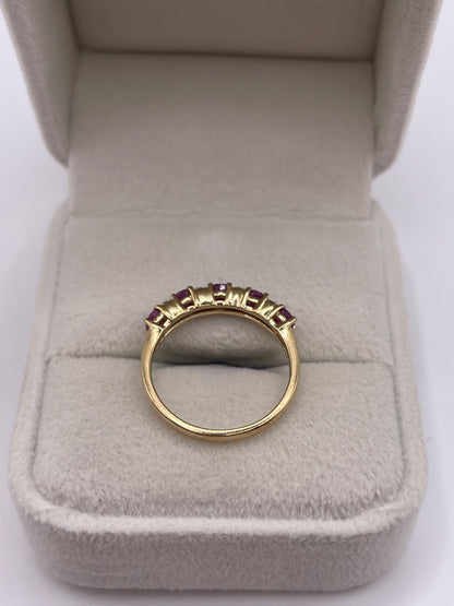 9ct gold ruby and diamond ring