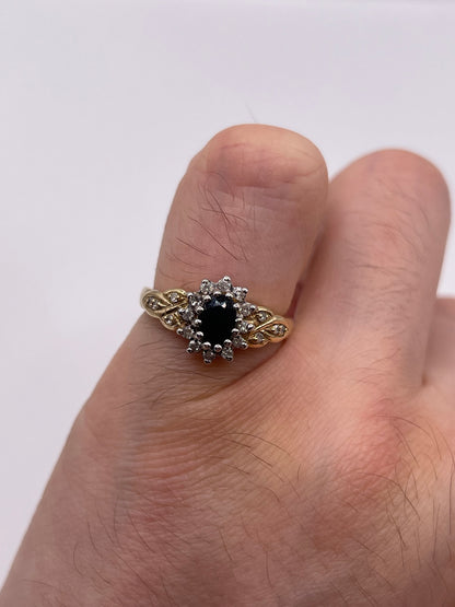9ct gold sapphire and diamond ring