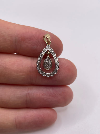 9ct gold diamond pendant