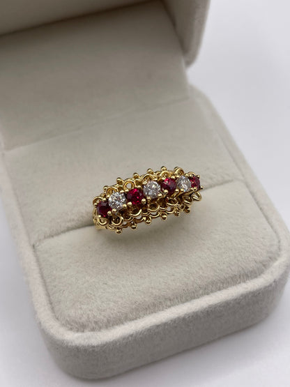 18ct gold ruby and diamond ring