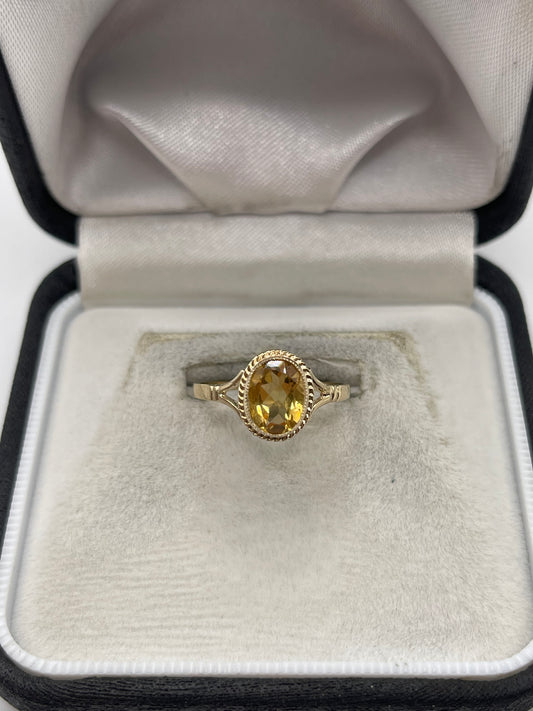 9ct gold citrine ring