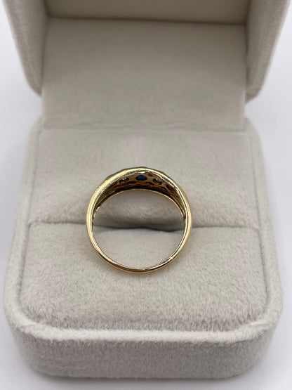 9ct gold sapphire and cz ring