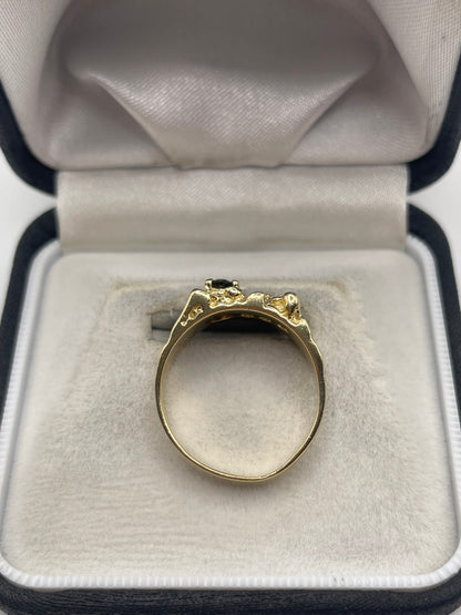 9ct gold sapphire and diamond ring
