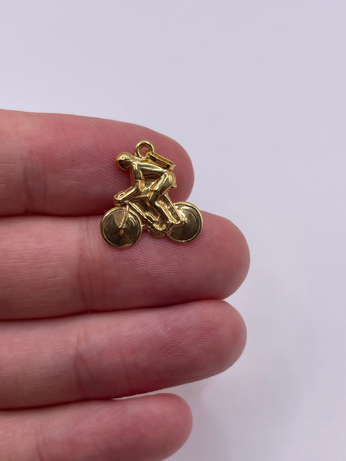 9ct gold cyclist charm