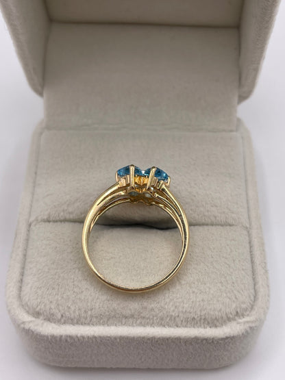 9ct gold topaz and diamond ring