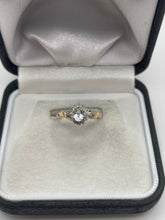Load image into Gallery viewer, 9ct gold aquamarine and diamond ring
