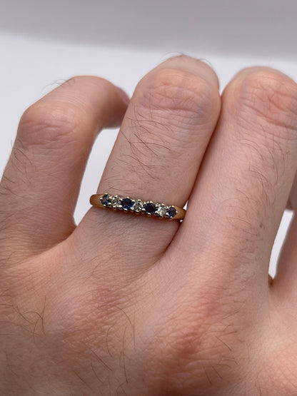 9ct gold sapphire and diamond ring