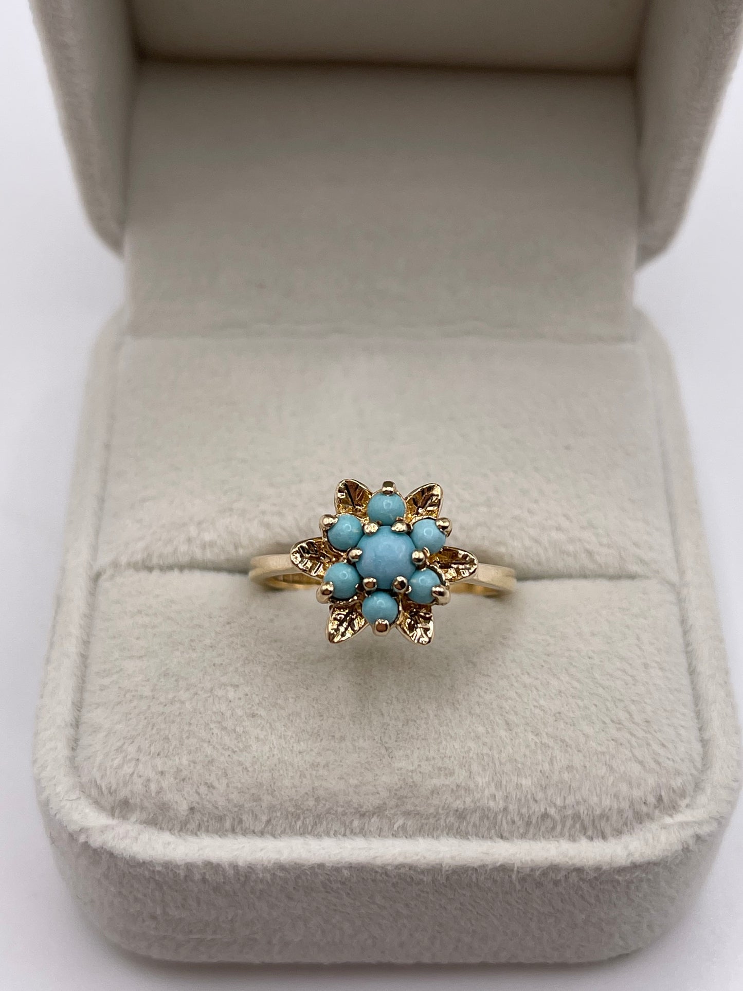 9ct gold turquoise cluster ring