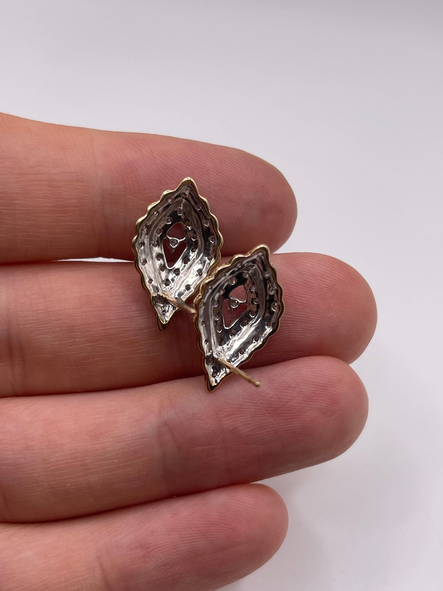 9ct gold diamond cluster earrings