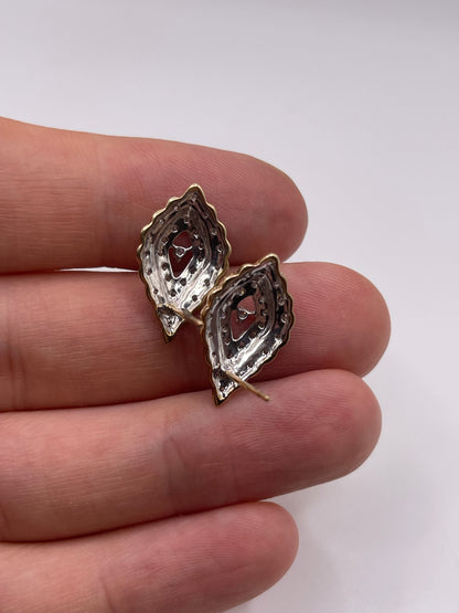 9ct gold diamond cluster earrings