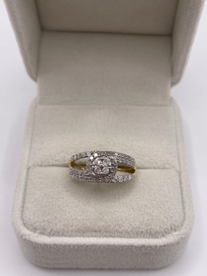 9ct gold diamond cluster ring