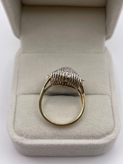 9ct gold diamond cluster ring