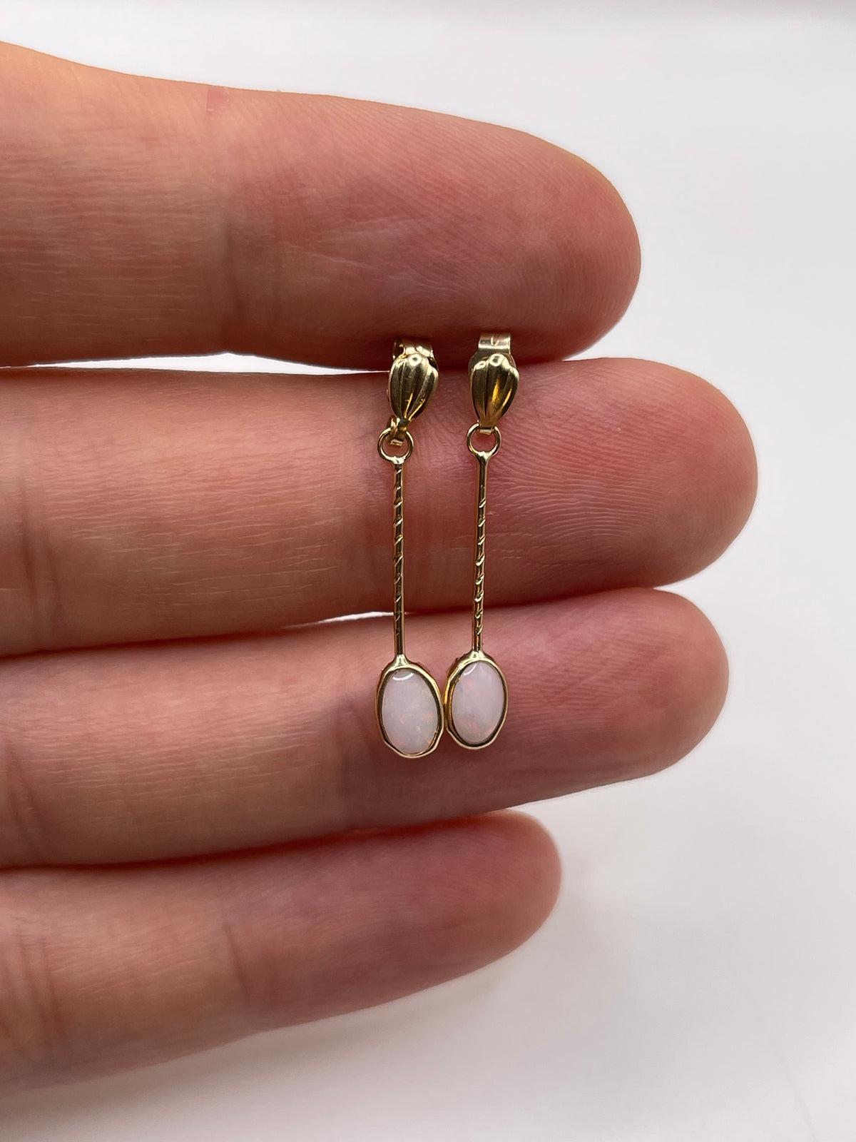 9ct gold opal earrings