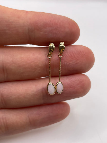 9ct gold opal earrings