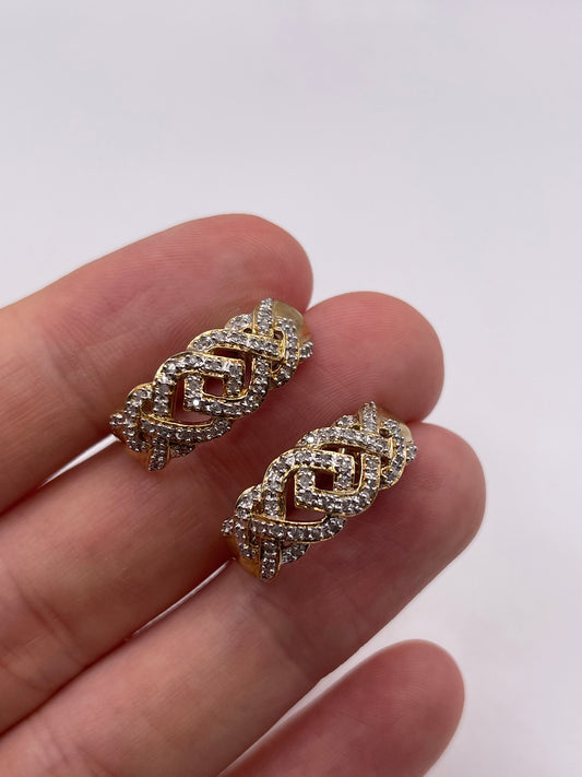 9ct gold diamond knot earrings
