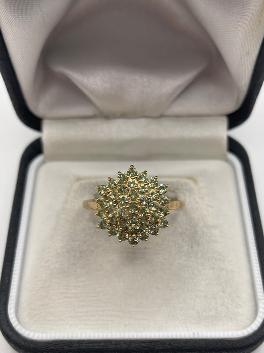 9ct gold quartz cluster ring