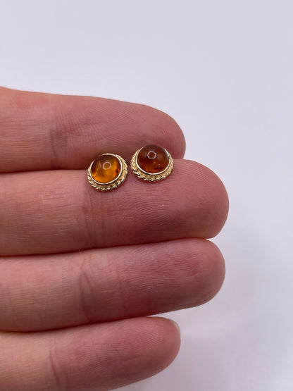 9ct gold amber earrings
