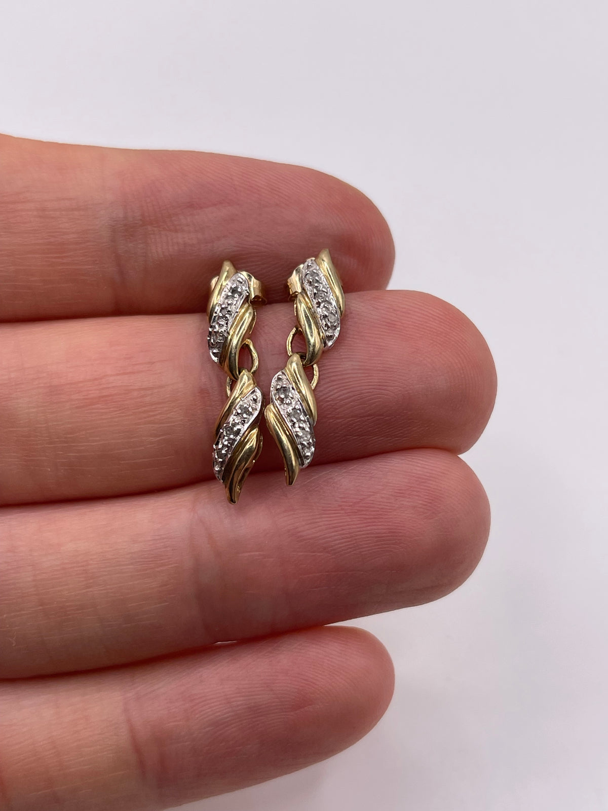 9ct gold diamond earrings